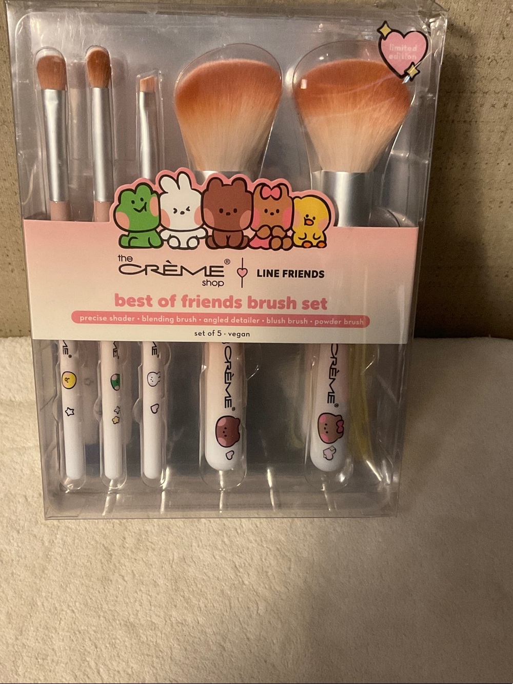 the CRÈME Shop x LINE FRIENDS Best of Friends Brush Set - Pink/White